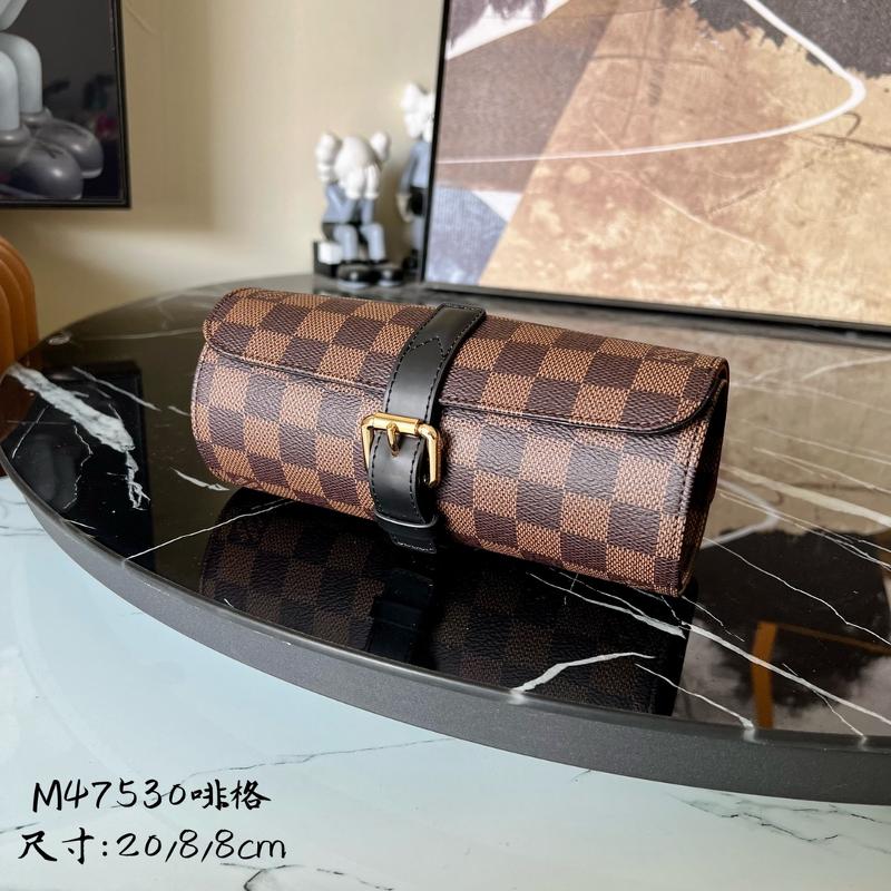 LV Handbags Clutches M47530 (M41137) brown black leather